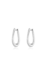 Sterling Silver Diamond Earrings