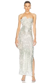 Opaline Sequin Strapless Gown