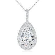 Lab-Grown Diamond Teardrop Pendant with Halo