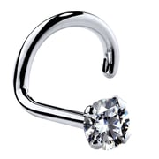 2mm Small Cubic Zirconia 14K Gold Nose Ring