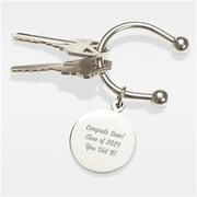 Engraved Graduation Message Silver-Plated Keychain