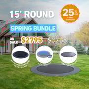 Summer Bundle Sale! 15' Round Pro-Line In-ground Trampoline + LED Lights + Cover