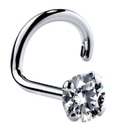 3mm Large Cubic Zirconia 14K Gold Nose Ring
