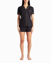 PEACHED JERSEY SHIRT AND SHORT TWO-PIECE SLEEPWEAR SET