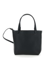 'Park Small' Black Shoulder Bag with Removable Shoulder Strap and Internal Closure in Hammered Leather Woman