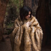 Faux Fur Throw Blanket - Brown Bear