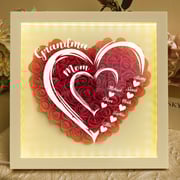 Mom Grandma Hearts Custom Kids' Names - Personalized Flower Shadow Box With LED Light