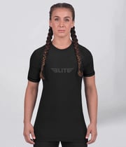 Standard Black Short Sleeve No-Gi Womens BJJ Rash Guard