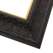 Custom Ornate Black Wood Picutre Frame With Gold Lip | Custom Sizes Available | pictureframes.com