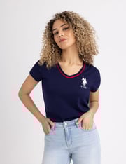TRIPLE CROWN V-NECK T-SHIRT
