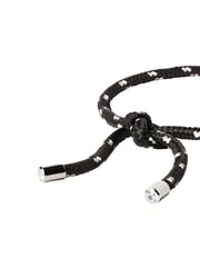 PARACORD NOIR ET BLANC TIE ANKLET, SILVER