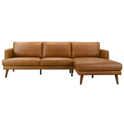 Lorena Right-Facing Cognac Vegan Leather Sectional Sofa