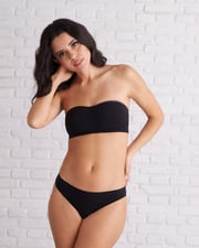 Cabana Cotton Seamless Strapless Bandeau - Black
