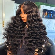 Extra 38% Off Clearance| 300% Density Luxury custom wigs Super Double Drawn Bouncy Wavy Lace Wigs Transparent HD Lace Front Wig