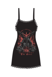 The Devil Lace-Trimmed Mini Dress
