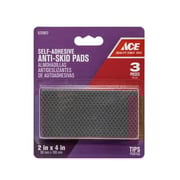 Ace Rubber Self Adhesive Non-Skid Pad Black Rectangle 2 in. W X 4 in. L 3 pk