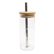 Glass Tumbler w/ straw