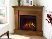 Chateau Corner Electric Fireplace Mantel Package in Espresso