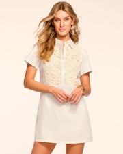 Sabrina Embellished Linen Mini Dress