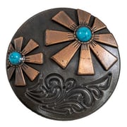 Copper Daisy with Turquoise Stone