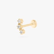 14K CZ Cluster Flatback Stud