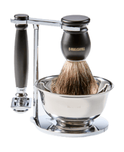 5-Piece Shave Set with Safety Razor, Badger Shaving Brush, Stand, Bowl & Toiletry Bag