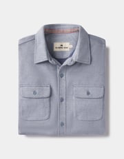 Textured Knit Shirt in Vintage Blue