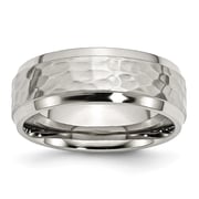Stainless Steel 8mm Hammered Comfort Fit Band