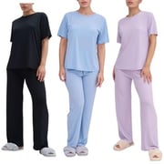 3-Pack: Talmont Women’s Silky Short Sleeve Pajama Sets