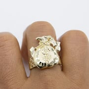Diamond Cut Money Bag Luck Ring Custom Engraved Ring