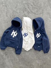 Harajuku Retr Nowy wzór nadruku kwiat-otwierający sweter z kapturem sweter Y2K Street Hip-Hop luźna luźna bluza para top