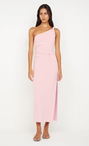 ARIVEN ASYM MIDI DRESS - POWDER PINK