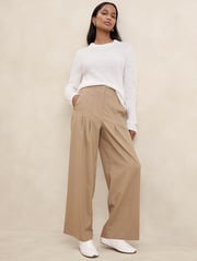 Ultra High-Rise Flannel Wide-Leg Trouser