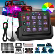 2025 Upgraded P1s-W Wireless RGB Switch Panel 8/12 Gang– Support Multi-panel Control, Up to 328FT Range, Magnetic/Type-C Charging