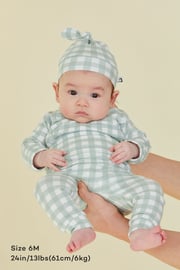 Bamboo Light Bodysuit & Leggings Set & Knotted Hat (0-6M)