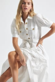 Buffy Utility Dress - White