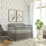 Little Seeds Raven 3 in 1 Convertible Metal Crib JMPA Certified in Gray