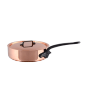Mauviel M'Heritage M'200 CI Saute pan With Lid & Helper Handle, Cast Iron Handle, 5.1-Qt