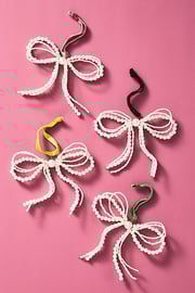 Pearled Bow Ornaments, Set of 4