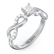 1/4 ct. Princess Gemstone Infinity Engagement Ring with Accent Stones