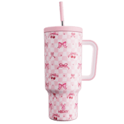 40oz Tumbler With Straw Plaid Darling