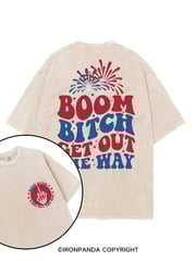 BOOM BITCH GET OUT THE WAY printed Gym Shirt