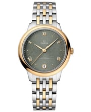 Omega De Ville Prestige Co-Axial Master Chronometer 34mm Automatic Green Dial Yellow Gold and Steel Women's Watch 434.20.34.20.10.001