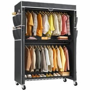 Raybee 81" H x 45"W  Rolling Garment Rack on Cover , 445lbs Portable Closet & Adjustable Clothing Rack with Wheels For Bedroom