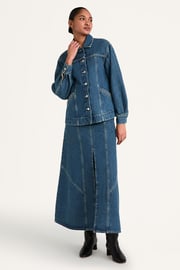 Reve Jacket in Mid-Blue Wash