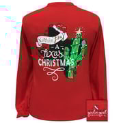 Girlie Girl Originals Texas Christmas Cactus Long Sleeves T Shirt