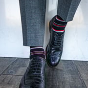 The Alberts - A Black Sock with Red and White Stripes