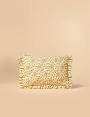 Elizabeth Scarlett Yellow Floral Daisy Embroidered Frill Pouch