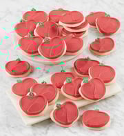 Buttercream-Frosted Apple Shape Sugar Cookies