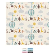 Print Short Sleeve Pajama Set with Shorts in Natural Animal Parade